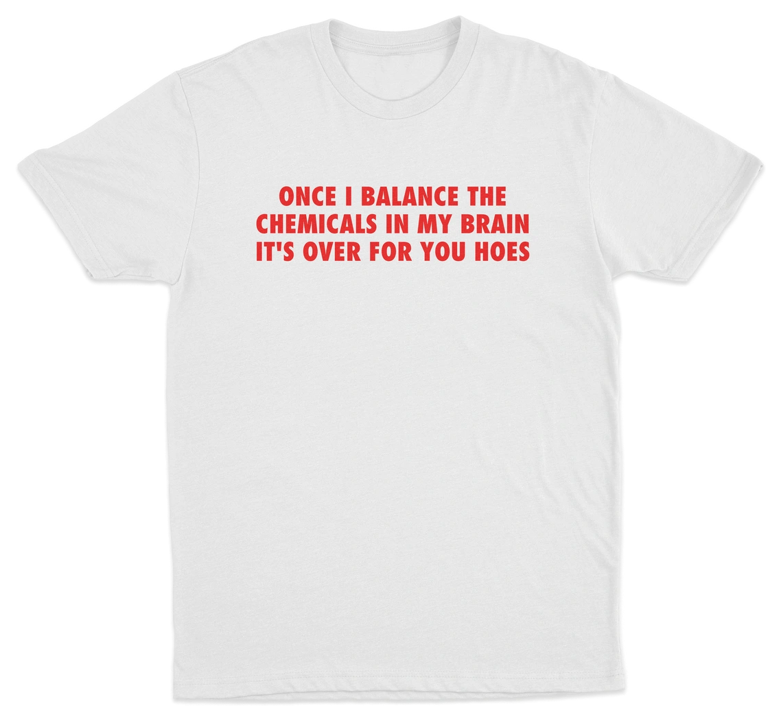 Once I Balance The Chemicals In My Brain It's Over For You Hoes T-Shirt
